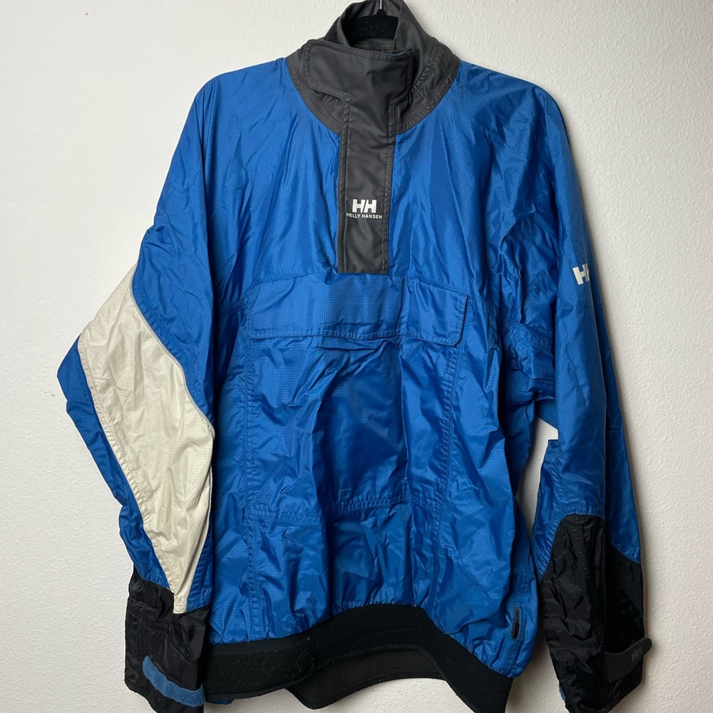 Helly Hansen Pullover Windbreaker Jacket “Helly Tech” 1/4 Zip Blue Nylon Large